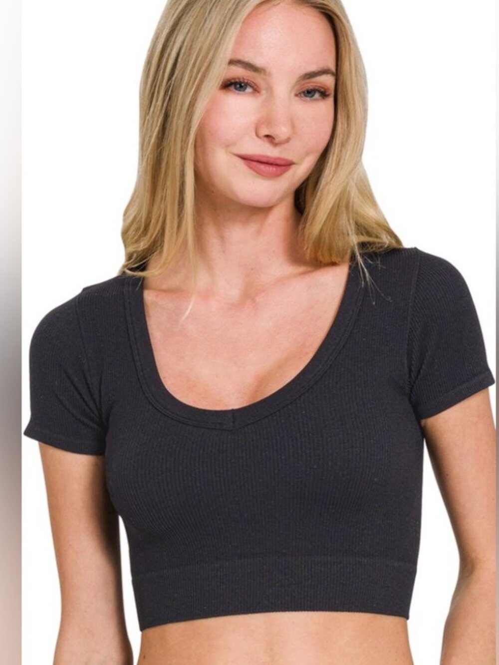Seamless Ribbed Crop Tee NWT